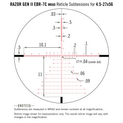 Lunette Vortex Razor Gen II 4.5-27x56 - Réticule EBR 7 MRAD