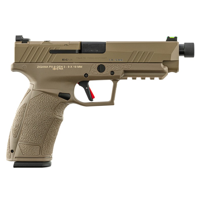Pistolet Tisas PX-9 Tactical - Cal. 9x19 - Canon 5'' Fileté - FDE