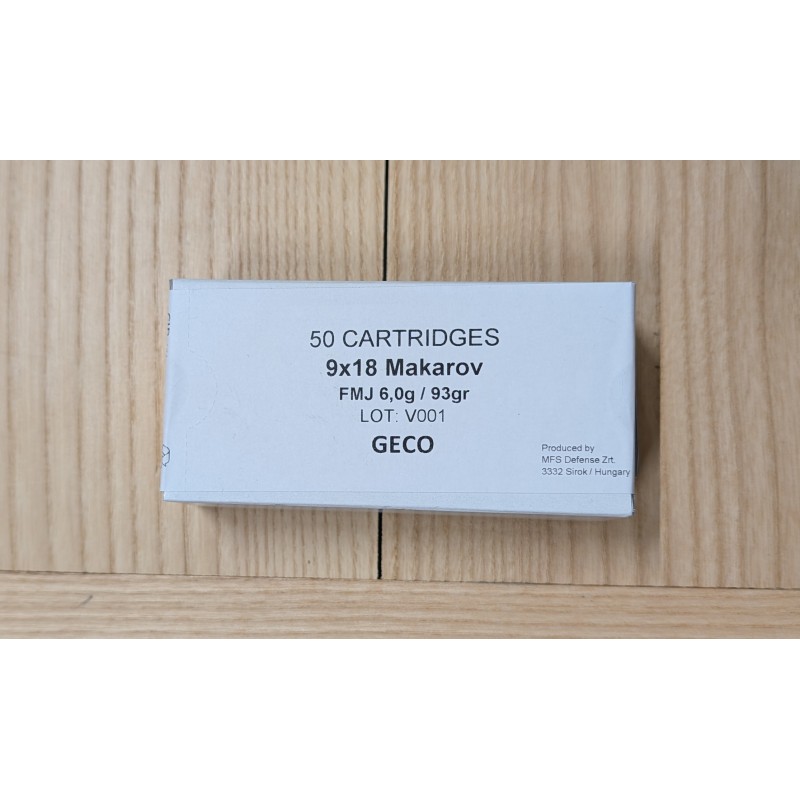 Munitions Geco 9x18 Makarov - 93 Gr