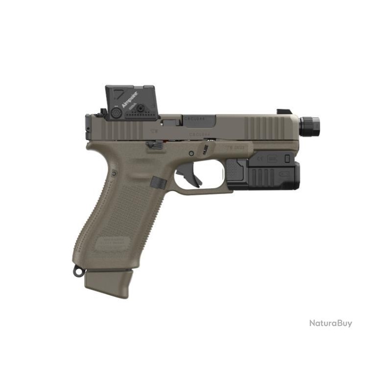 Pack Pistolet Glock 45 Mos avec Point Rouge Aimpoint COA et Lampe Tactical light GTL ll Led - Cal. 9x19 - Hunter Edition